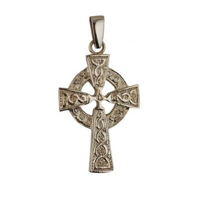 9ct 41x29mm embossed knot design Celtic Cross with bail