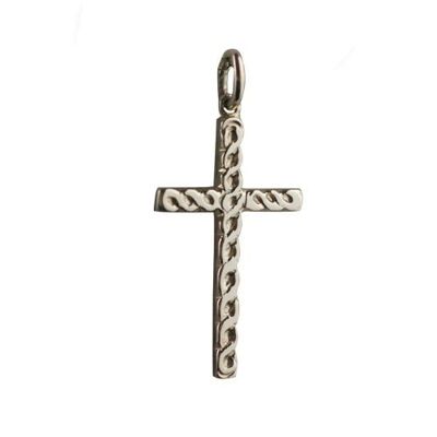 9ct 29x17mm embossed Celtic knot design Cross