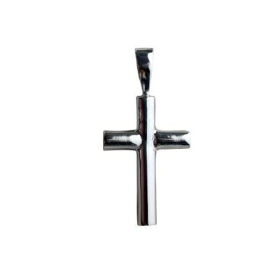 Silver 23x15mm plain round Cross-section Cross