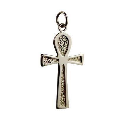 9ct 28x16mm plain Ankh or Peace Cross