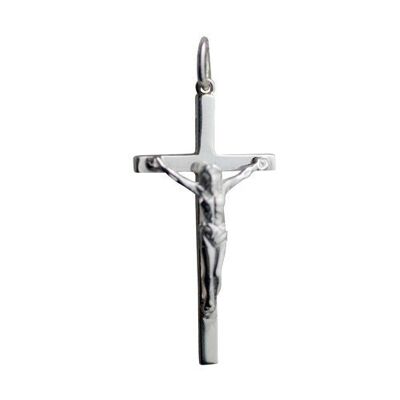 Silver 31x16mm Solid Block Crucifix Cross