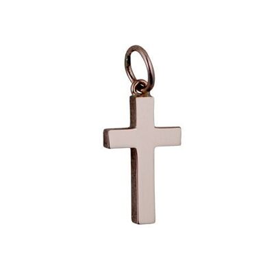 9ct rose 17x10mm plain Solid Block Cross