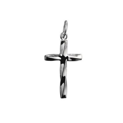 Silver 20x13mm fancy twist Cross