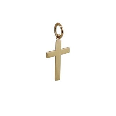 9ct 16x10mm plain Flat Latin Cross