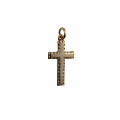 9ct 25x25mm Plain with embossed border Cross