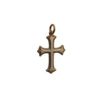 9ct 26x19mm Plain with embossed border Cross