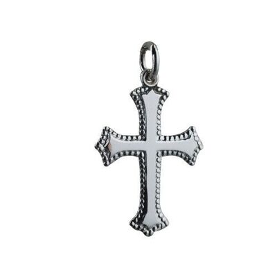 Silver 26x19mm Plain with embossed border Cross