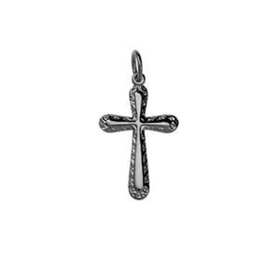 Silver 21x15mm Plain with embossed border Cross