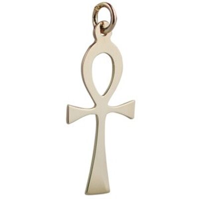 9ct 33x17mm Plain Solid Ankh or Peace Cross