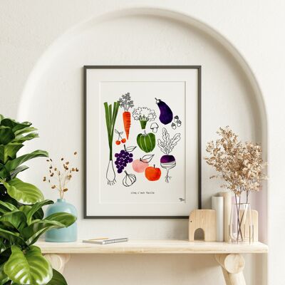 Poster A3 Kitchen Vegetables