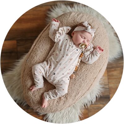 Nursing pillow pouf/cover - cable taupe