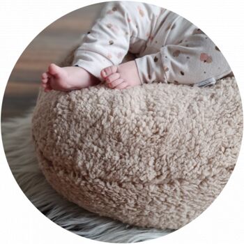 Pouf/housse coussin d'allaitement - minky rouille 5