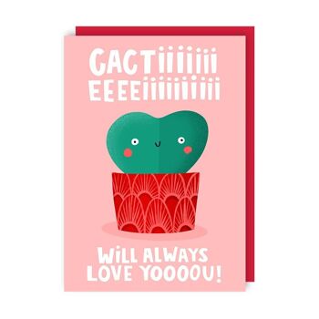 Cacti Love Card Lot de 6 (Anniversaire de la Saint-Valentin) 2
