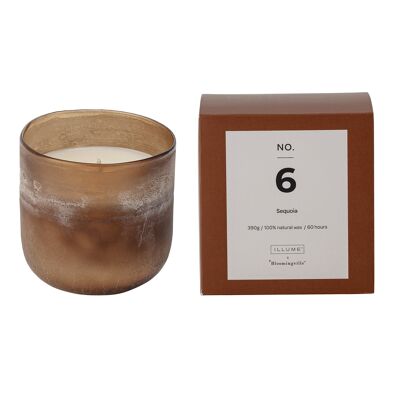 NO. 6 - Candela Profumata Sequoia, Cera Naturale (390G - 60 Hour - Confezione Regalo - D10xH10,50 cm)