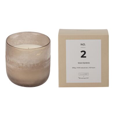 NO. 2 - Green Gardenia Scented Candle, Natural wax (390G - 60 Hour - Gift Box - D10xH10,5 cm)