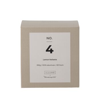 NON. 4 - Bougie Parfumée Verveine Citronnée, Cire Naturelle (390G - 60 Heures - Coffret Cadeau - D10xH10,50 cm) 3