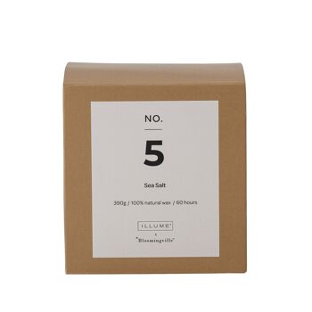 NON. 5 - Bougie Parfumée Sel de Mer, Cire Naturelle (390G - 60 Heures - Coffret Cadeau - D10xH10,50 cm) 3
