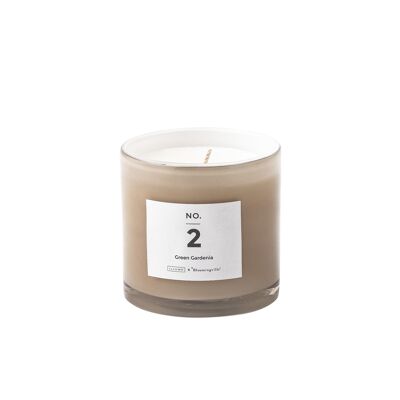 NO. 2 - Green Gardenia Scented Candle, Natural wax (200 G. - 50 Hour - D8xH8 cm)