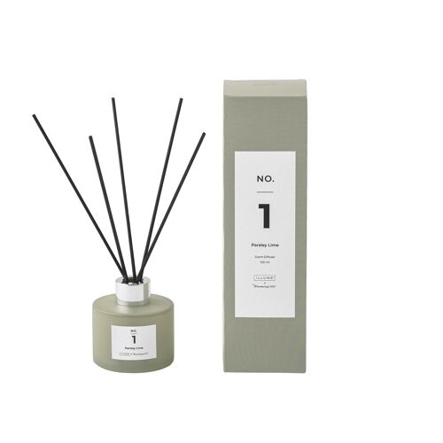 NO. 1 - Parsley Lime Scent Diffuser, Green (100 ML. - 5 x Paper Reeds - Gift box - D7xH8 cm)