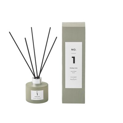 NEIN. 1 - Parsley Lime Scent Diffusor, Grün (100 ML. - 5 x Papierblätter - Geschenkbox - D7xH8 cm)