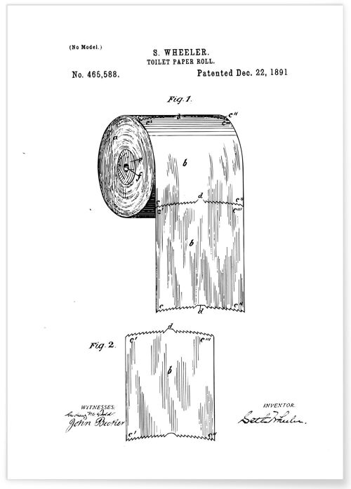 Affiche Brevet papier toilette