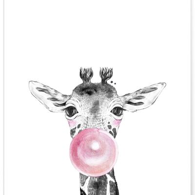 Giraffe Bubble Poster