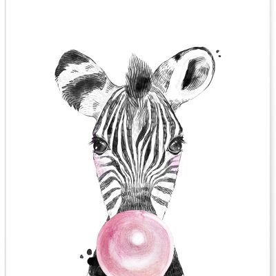 Zebra Bubble Poster