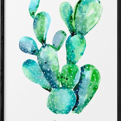 Poster di cactus ad acquerello