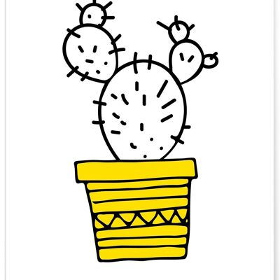Affiche Cactus jaune