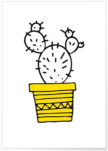 Affiche Cactus jaune 1