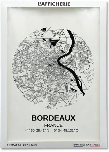 Affiche Carte de la ville de Bordeaux 2