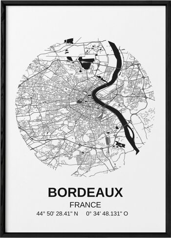 Affiche Carte de la ville de Bordeaux 3