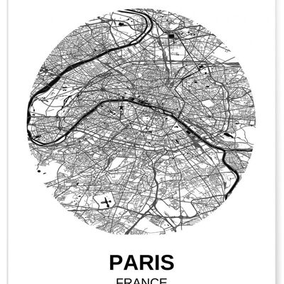 Poster mit Stadtplan von Paris