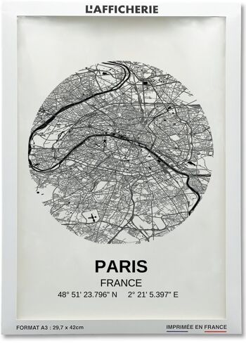 Affiche Carte de la ville de Paris 2