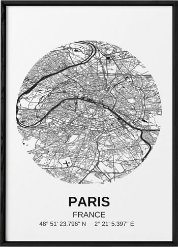 Affiche Carte de la ville de Paris 3