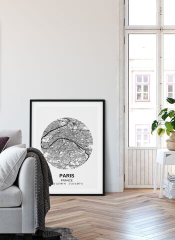 Affiche Carte de la ville de Paris 4
