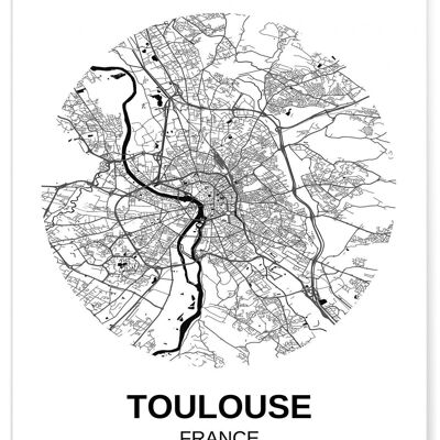 Affiche Carte Toulouse