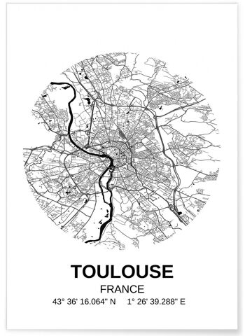 Affiche Carte Toulouse 1