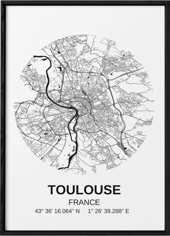 Affiche Carte Toulouse 3