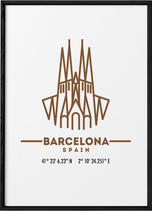 Affiche Coordonnées Barcelone