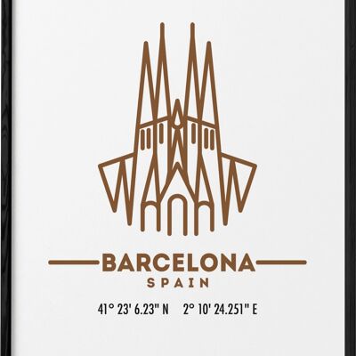 Affiche Coordonnées Barcelone