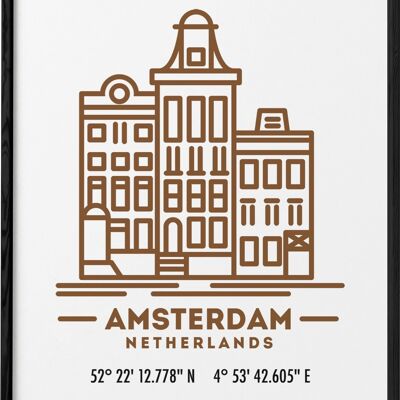 Poster delle coordinate di Amsterdam