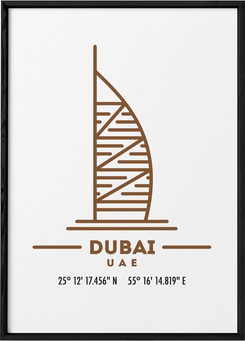 Affiche Coordonnées Dubaï