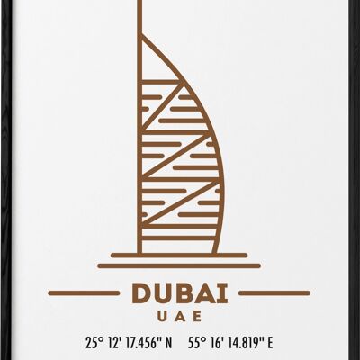 Póster de coordenadas de Dubái