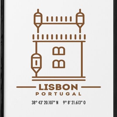 Poster mit Lissabon-Koordinaten