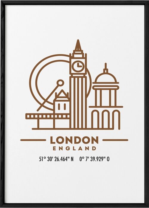 Affiche Coordonnées Londres
