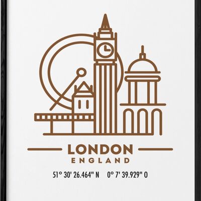 London-Koordinaten-Plakat