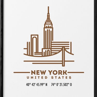 Coordenadas de Nueva York Póster