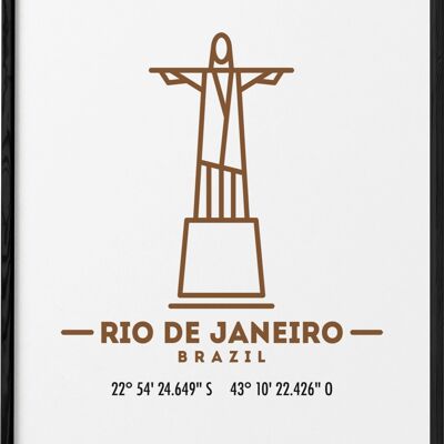 Affiche Coordonnées Rio de Janeiro