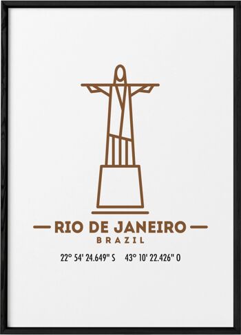 Affiche Coordonnées Rio de Janeiro